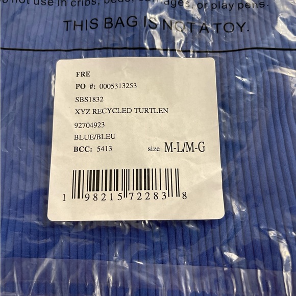 FREE PEOPLE XYZ Recycled Turtleneck
Bodysuit / Deja Blue M/L NWT - Picture 9 of 15